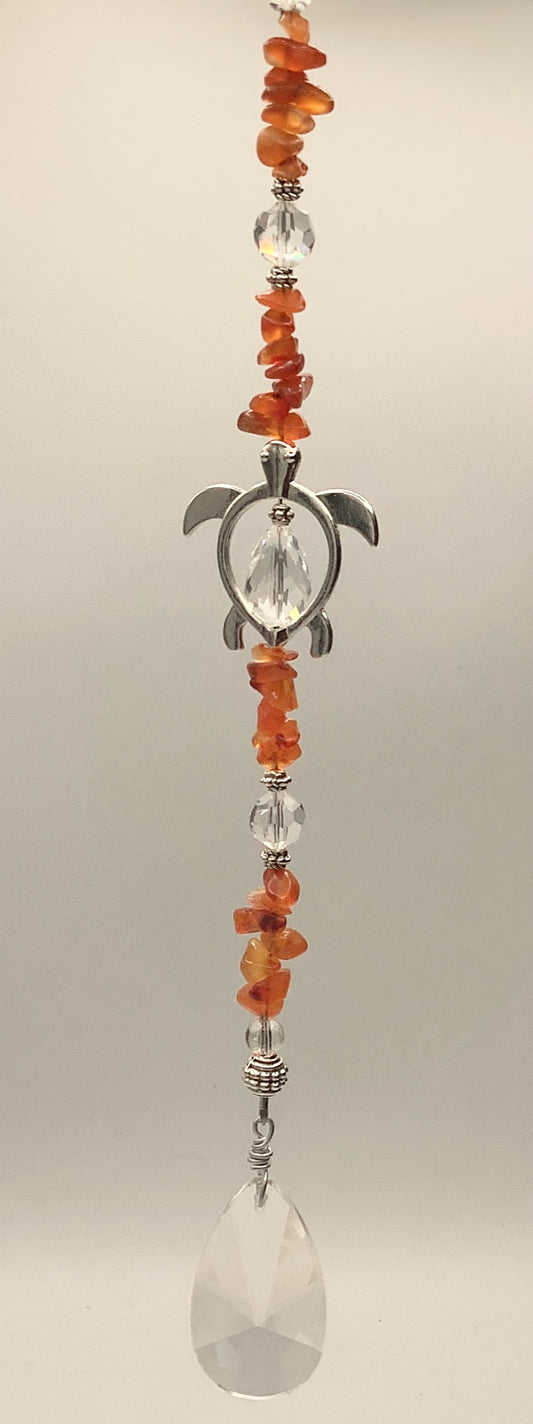 Carnelian Sea Turtle Suncatcher