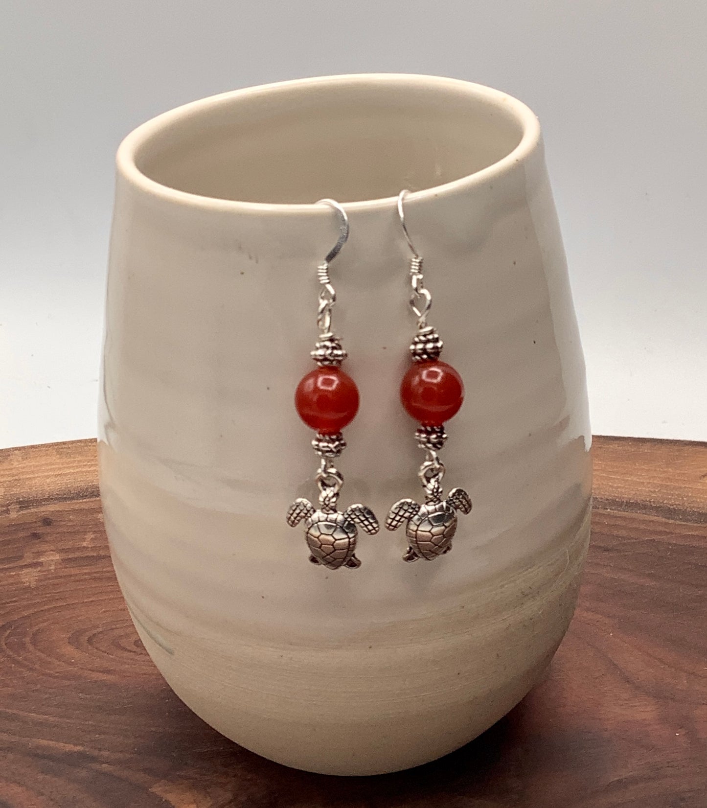 Carnelian Sea Turtle Earrings