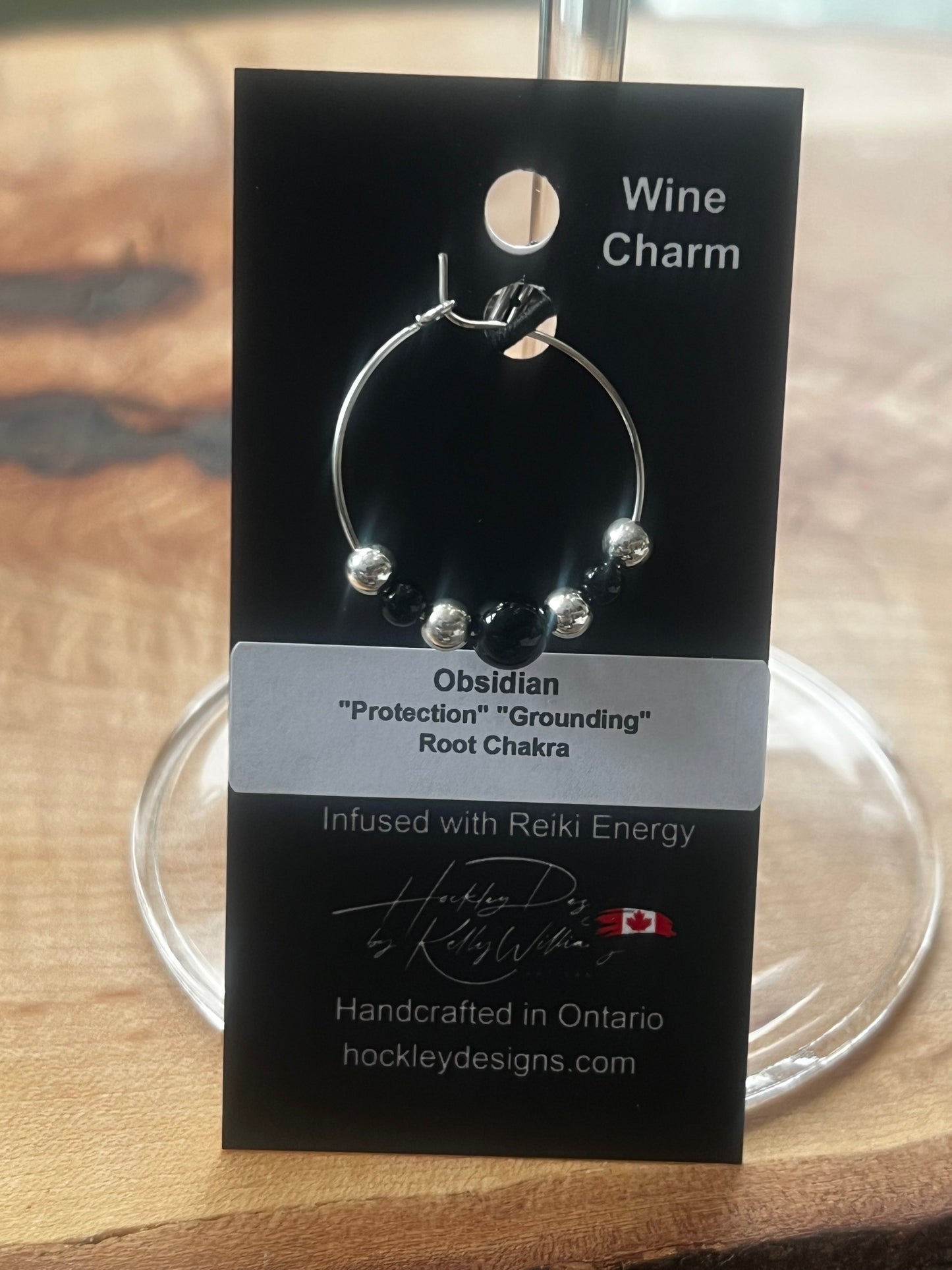 Obsidian Wine Charm