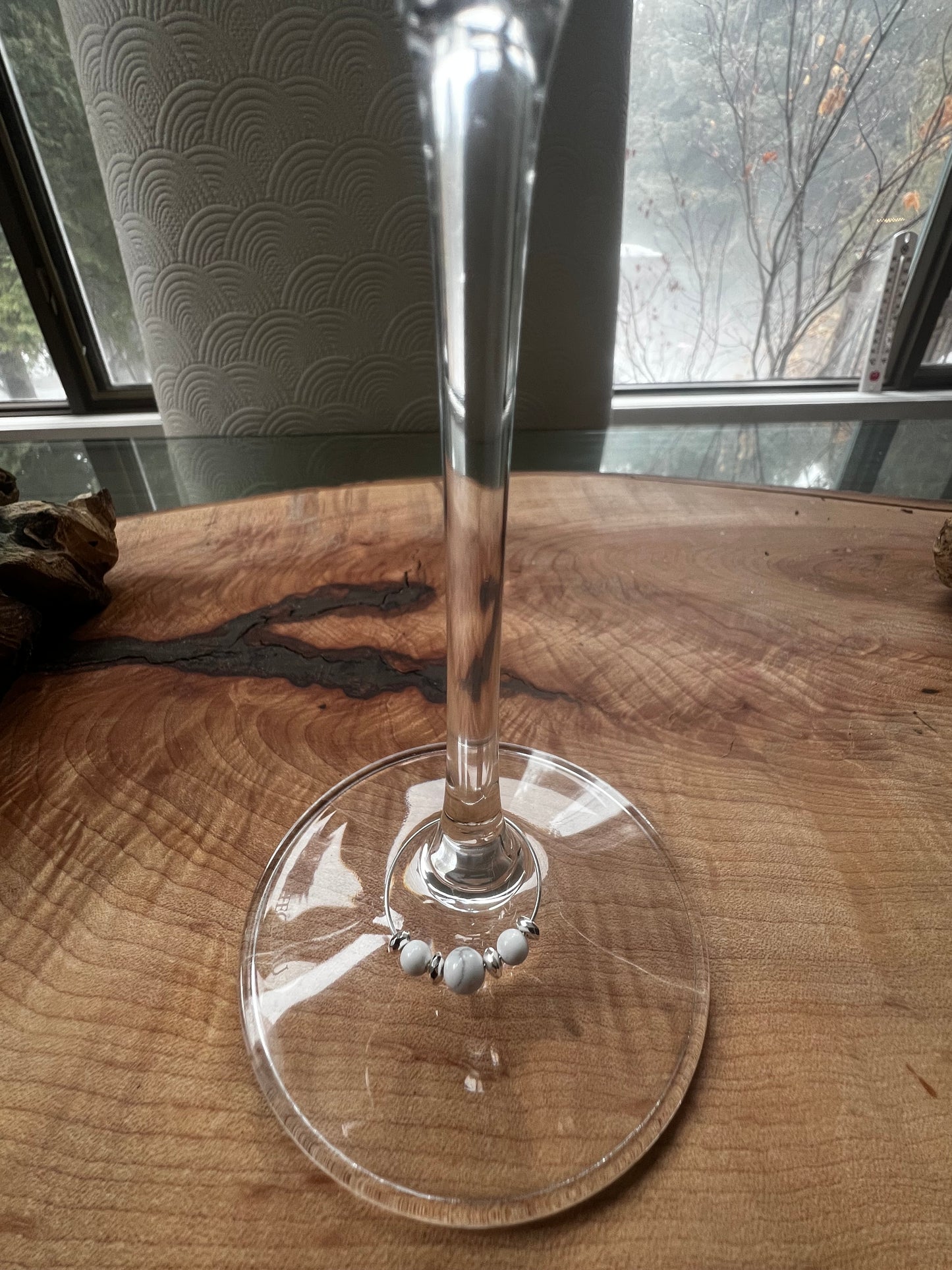 Howlite Wine Charm