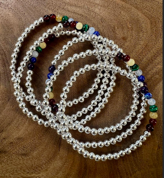 Chakra Sterling Silver Bracelet