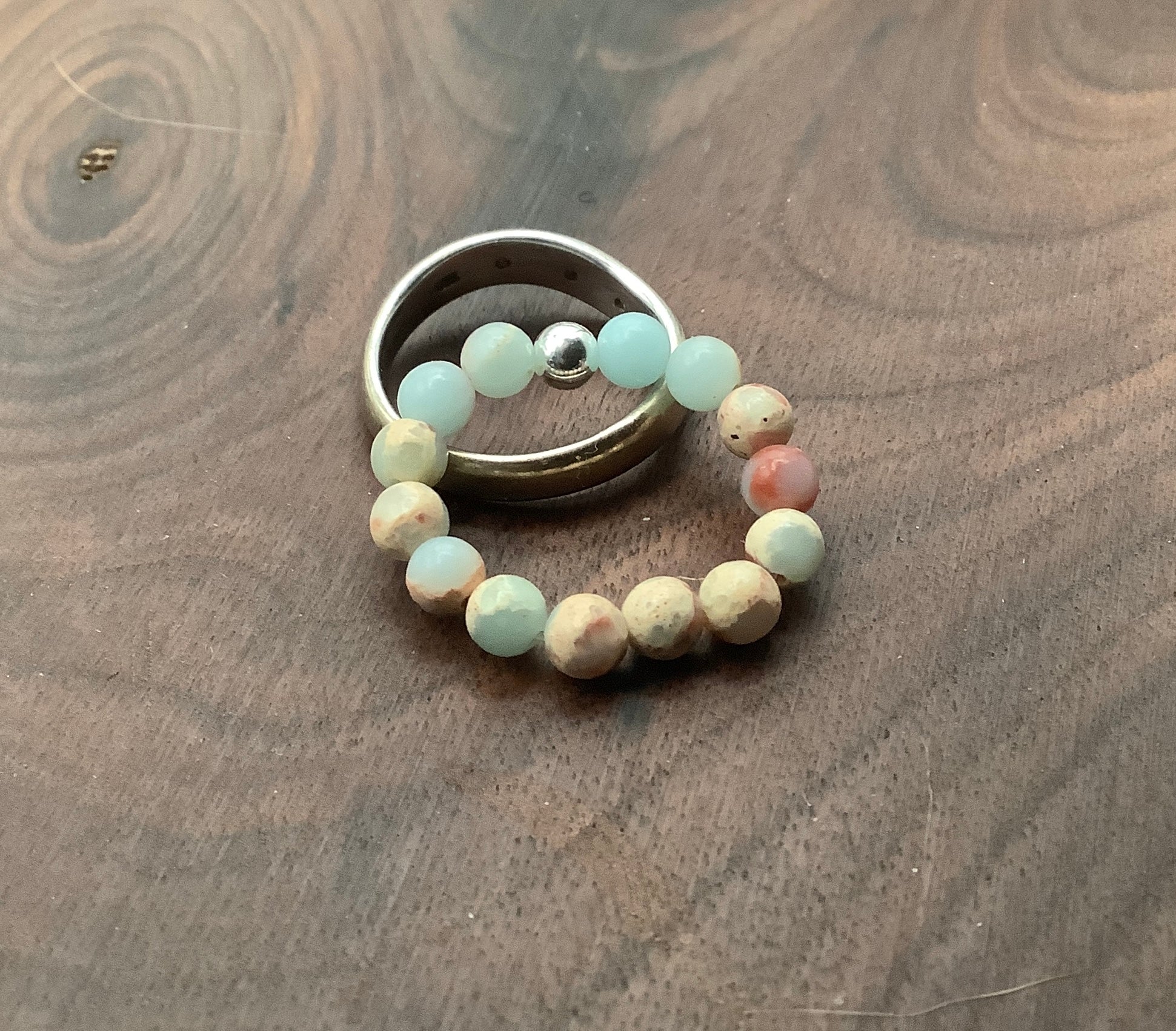 African Opal Jasper stretch ring