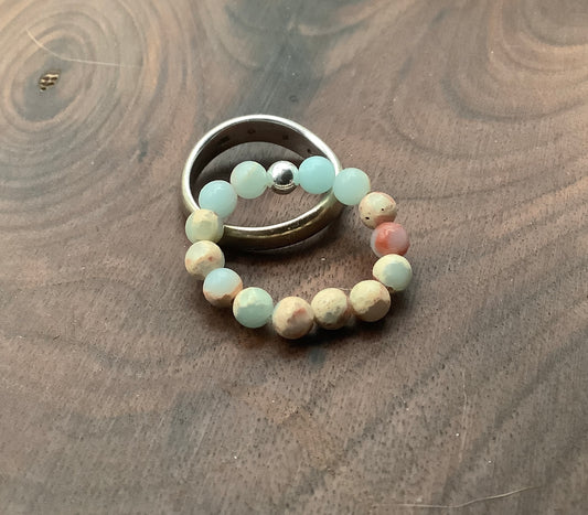 African Opal Jasper stretch ring
