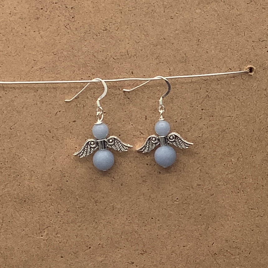 Angelite Angel Earrings with sterling silver earwire