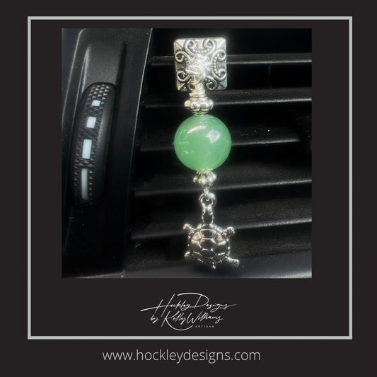 Green Aventurine Sea Turtle Vent Clip