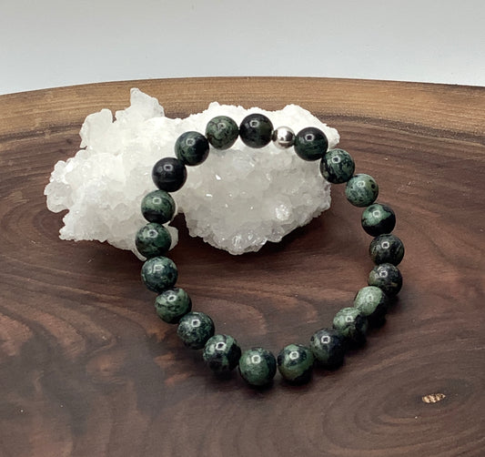 Kambaba Jasper bracelet with Sterling Silver Bead