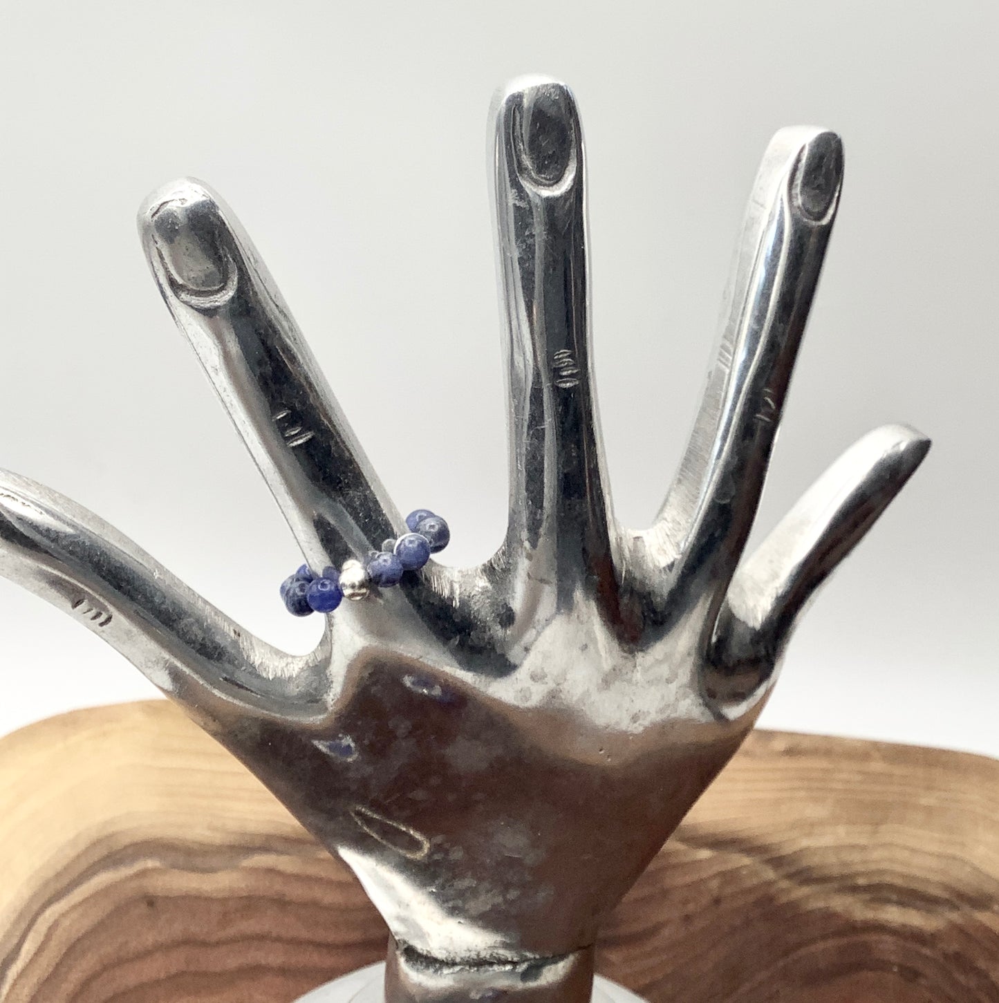 Sodalite Ring with Sterling Silver Bead