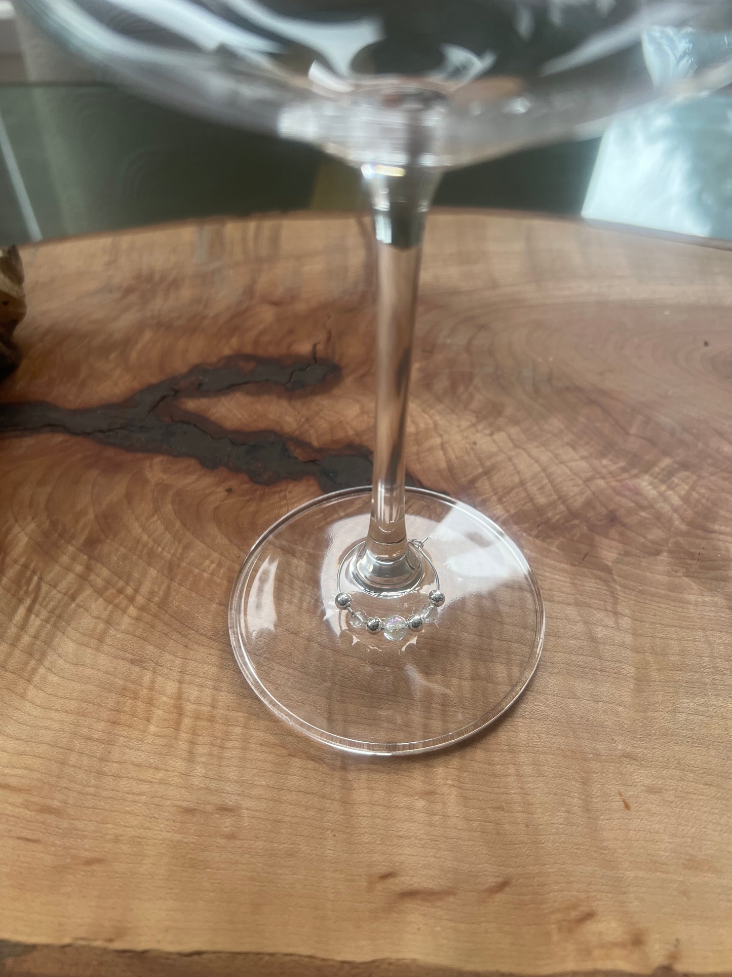 Crystal Quartz Wine Charm