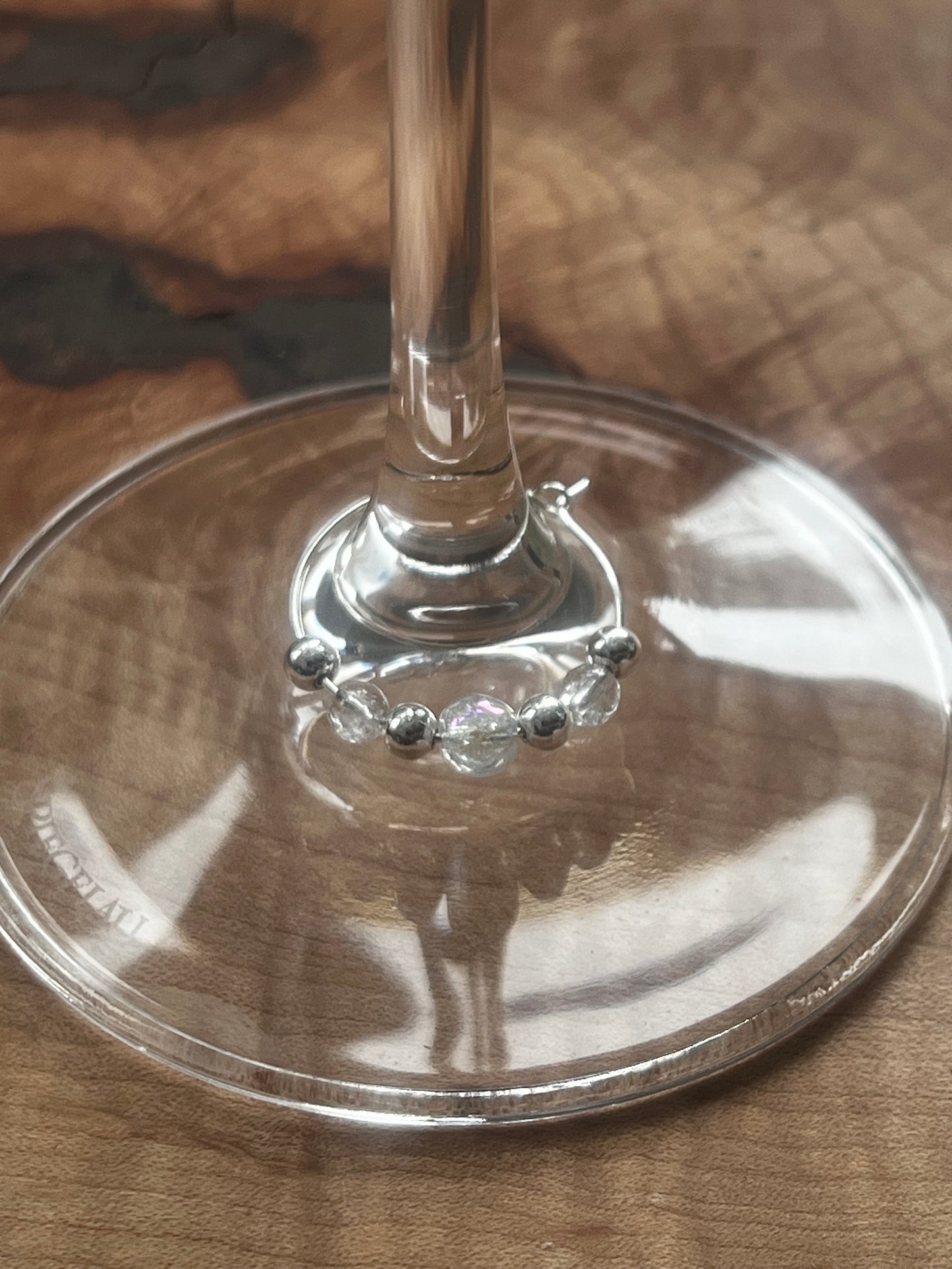 Crystal Quartz Wine Charm