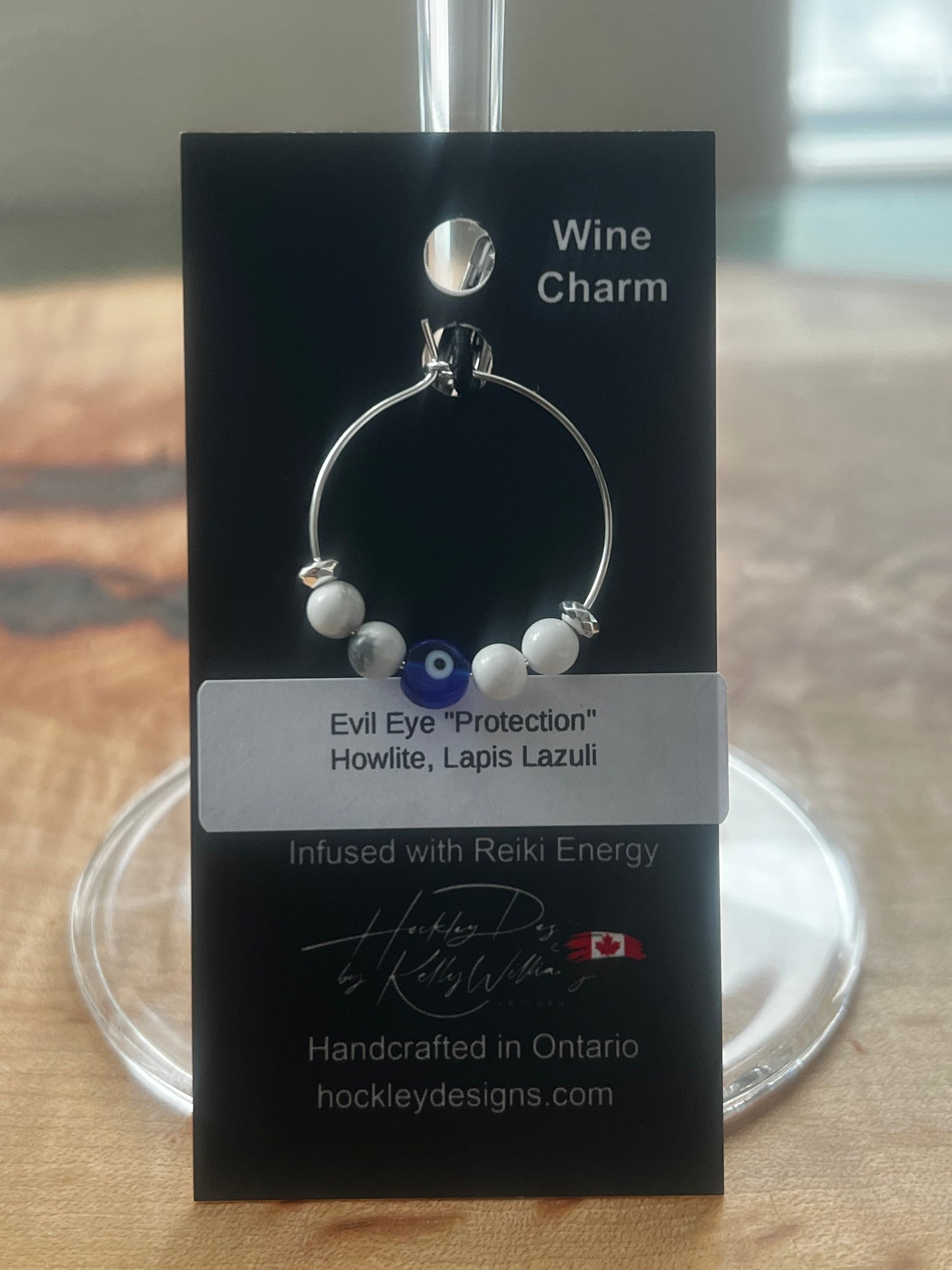 Evil Eye  & Howlite Wine Charm