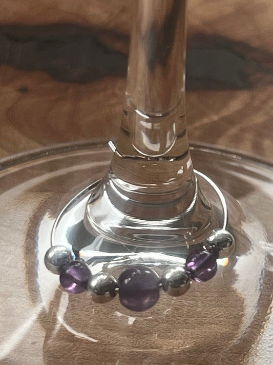 Amethyst Wine Charm