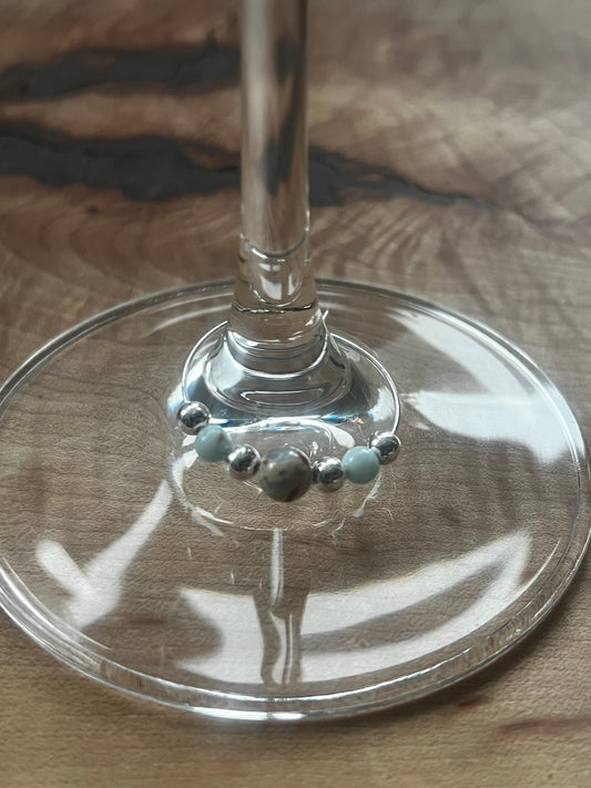African Opal Jasper Wine Charm