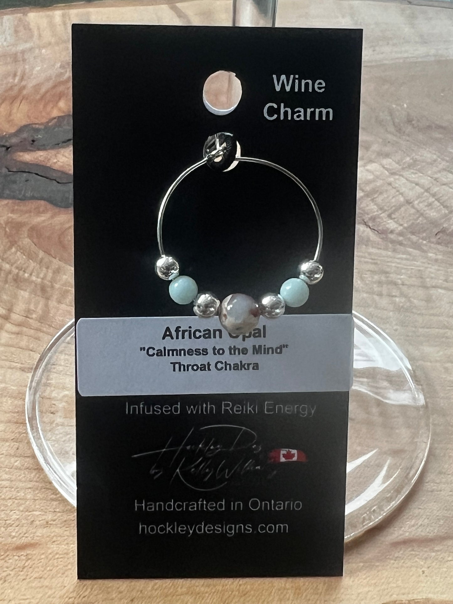 African Opal Jasper Wine Charm