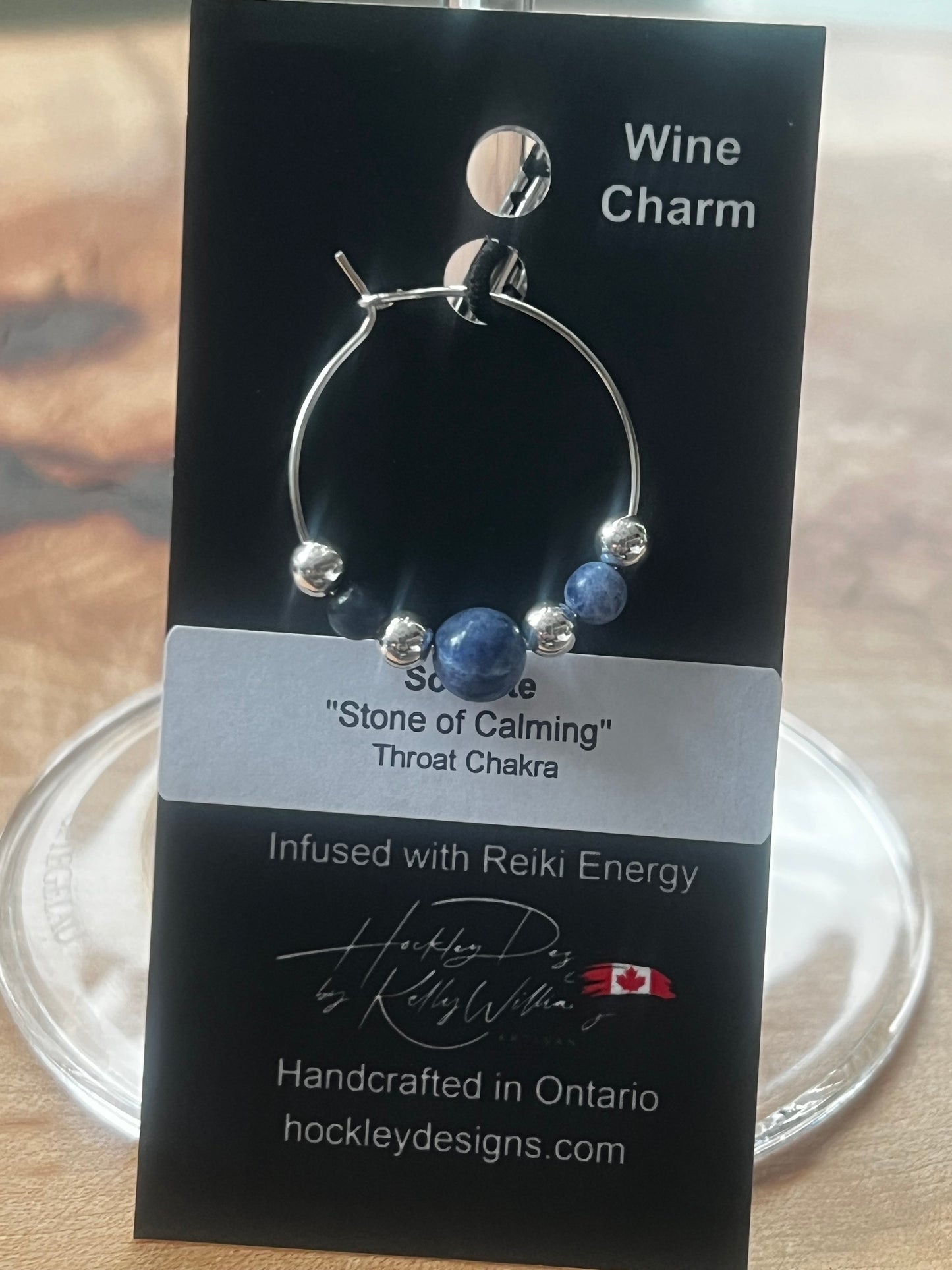Sodalite Wine Charm
