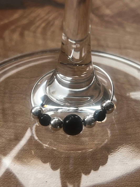 Obsidian Wine Charm