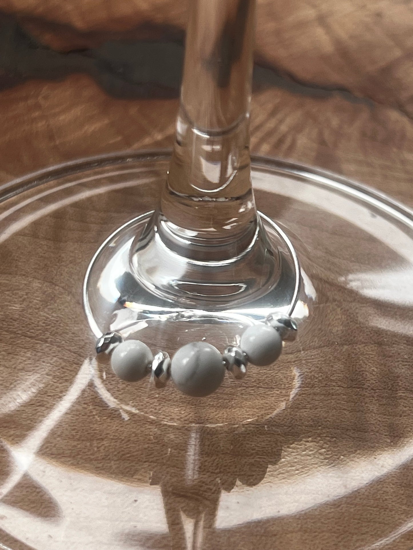 Howlite Wine Charm