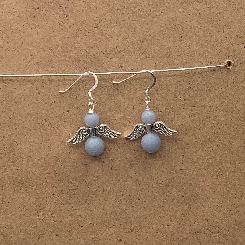 Angelite Angel Earrings with sterling silver earwire