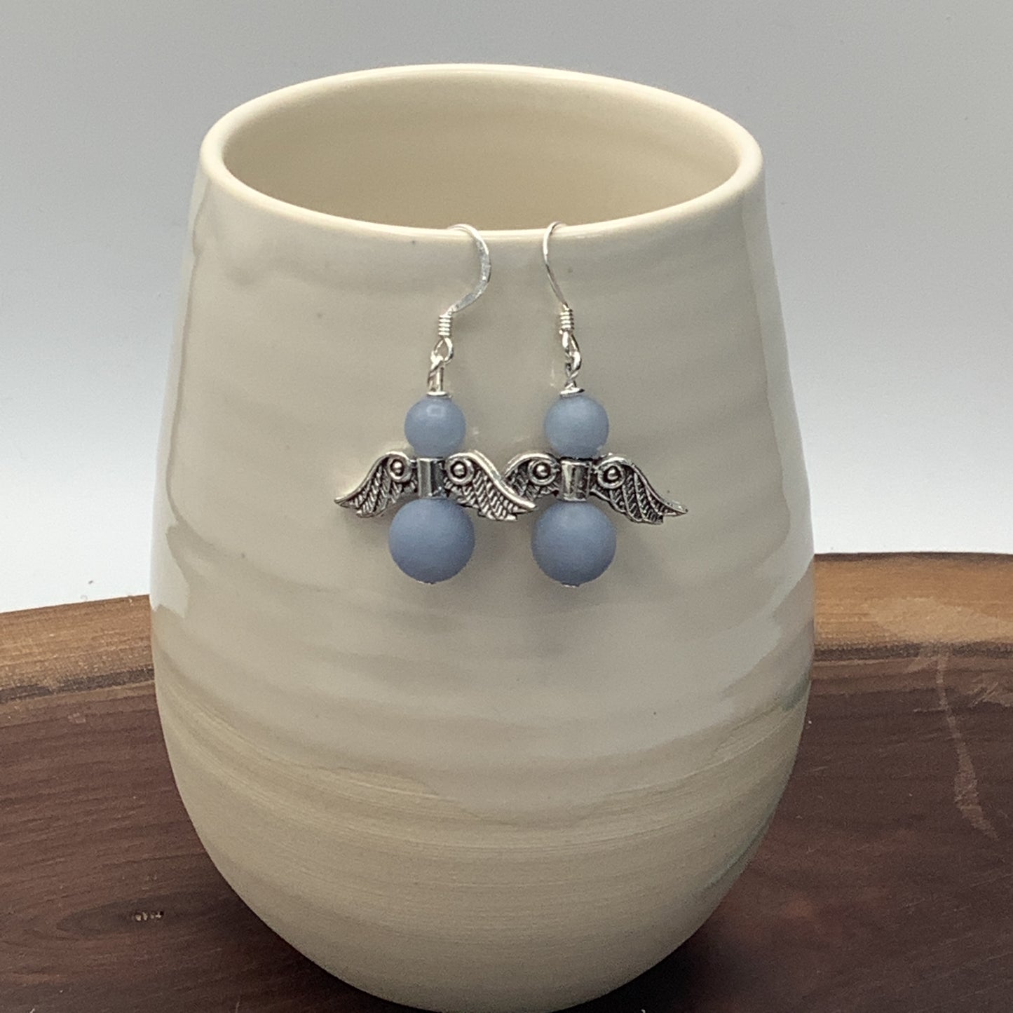 Angelite Angel Earrings with sterling silver earwire