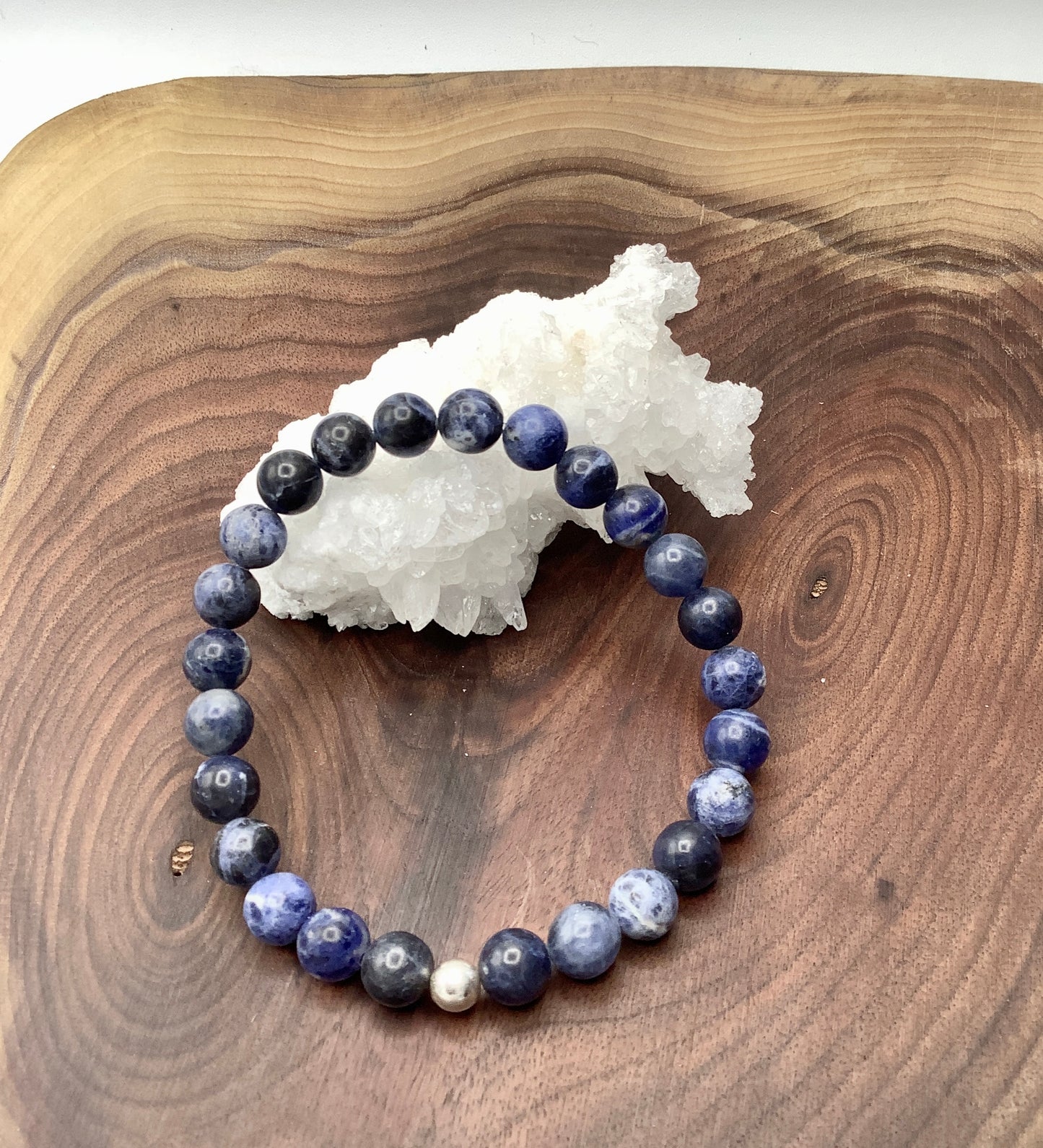 Sodalite bracelet with Sterling Silver Bead