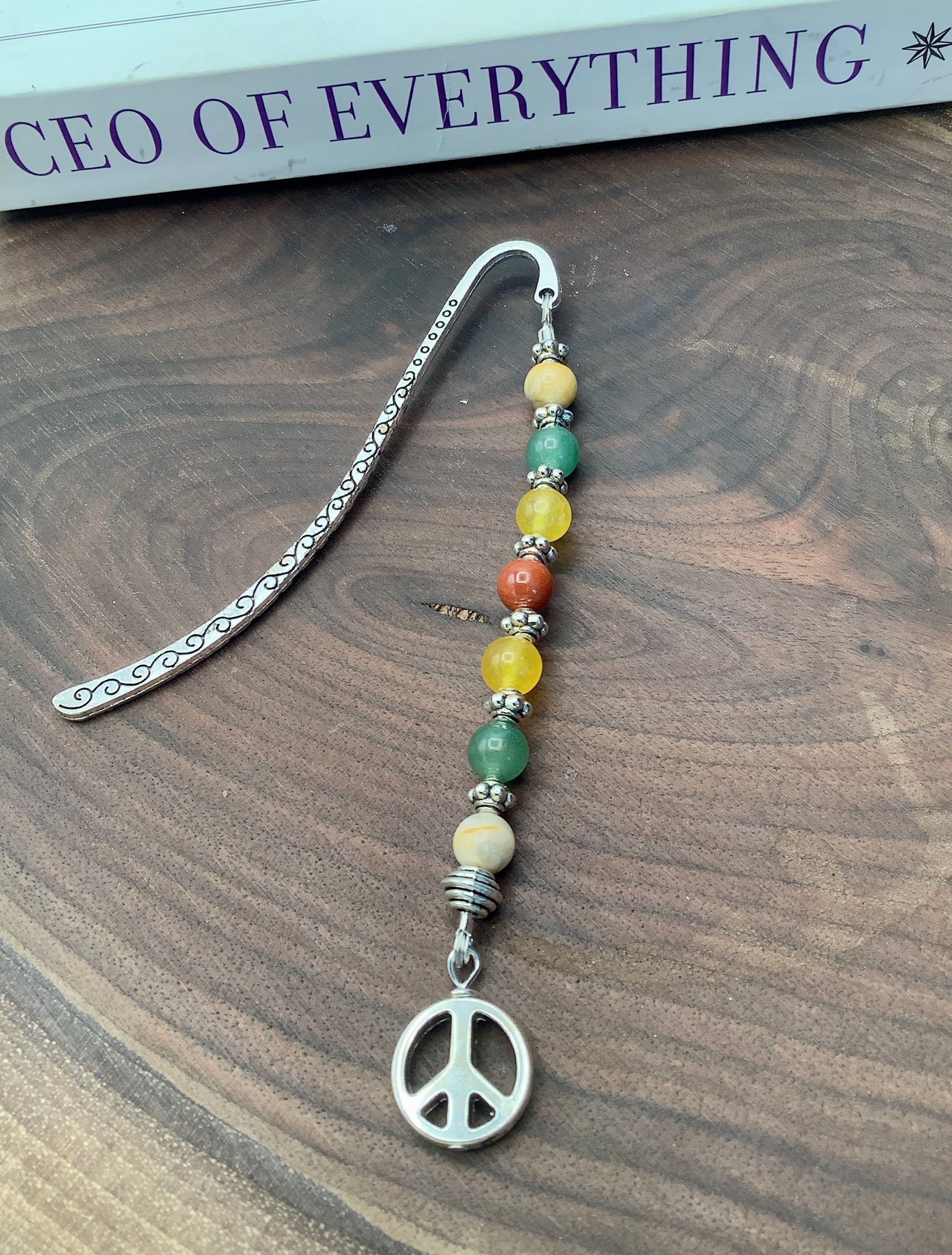 Peace Sign Bookmark with Peace Sign Charm